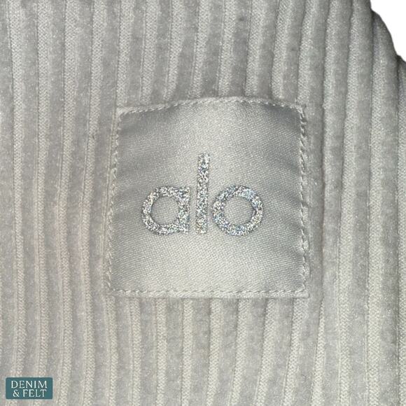 Alo Yoga Muse Hoodie Ivory Ribbed Cropped Pullover Soft Loungewear Studio Street - Picture 7 of 13